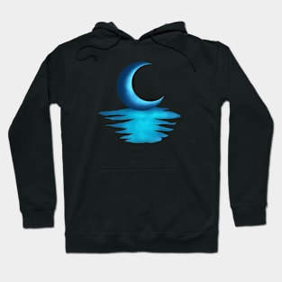 Blue and Black Moon Hoodie